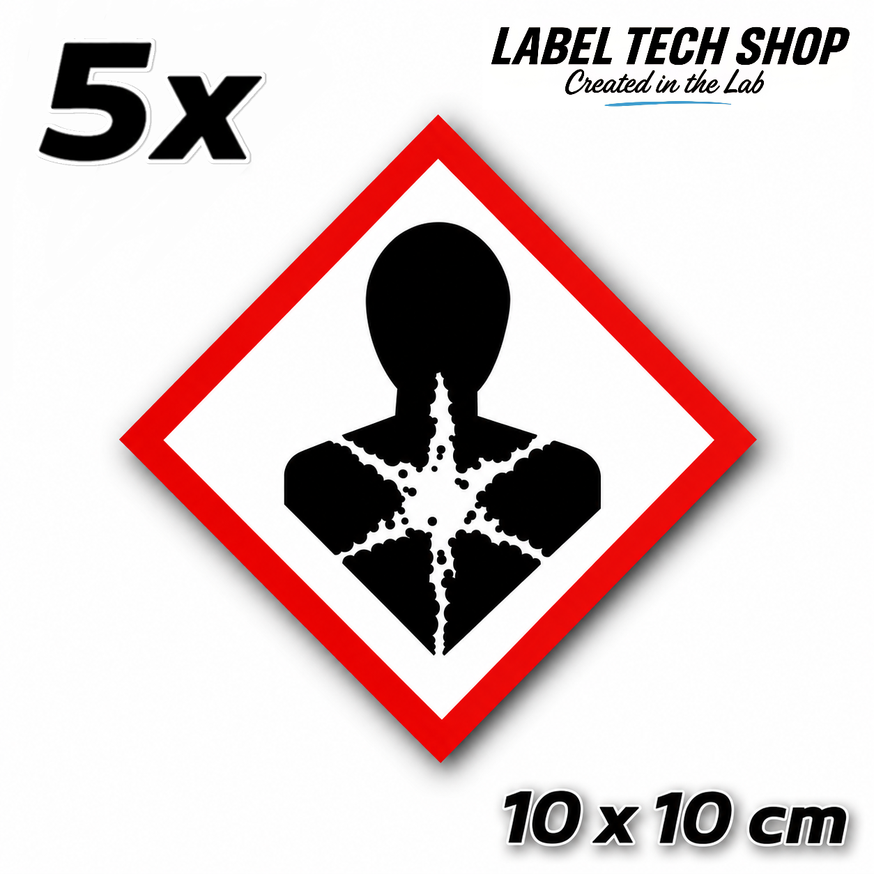 GHS08 Health Hazard Sticker Hazardous Material Label according to CLP / GHS Occupational Safety