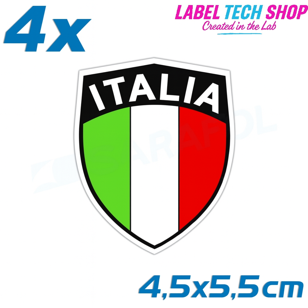 4x Italia/Italien Aufkleber Scudo 4,5×5,5cm Flagge Italien Adesivo Sticker 033
