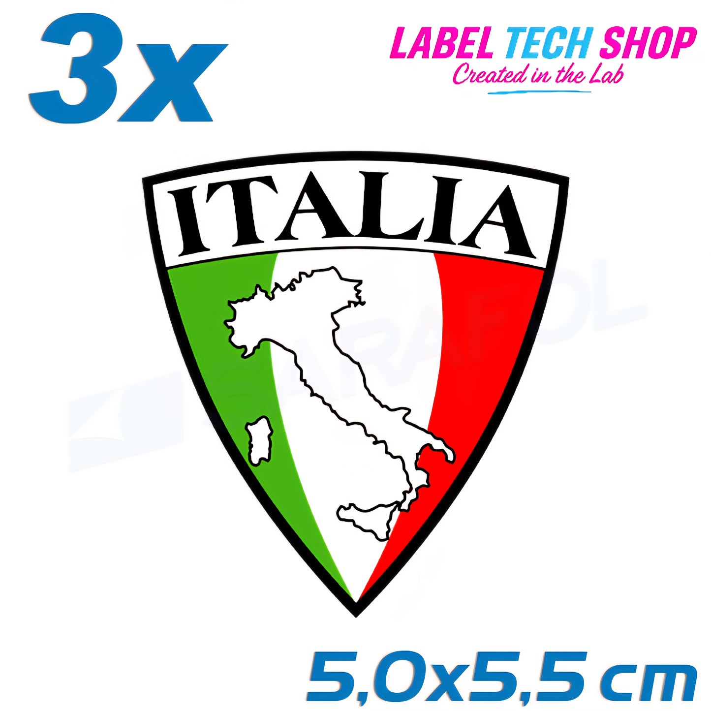 3x Italien/Italia Aufkleber 5×5,5 cm Flagge Italien Emblem Adesivo Sticker 001
