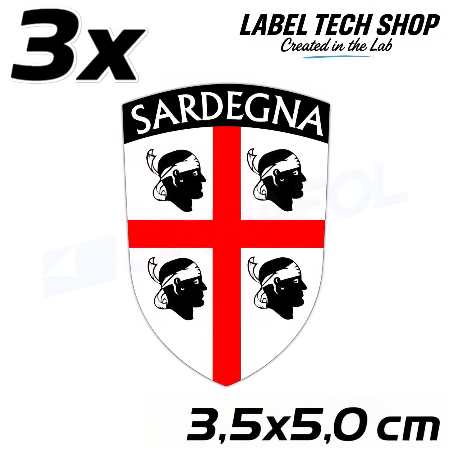 3x Sardinien Aufkleber Sardegna Sardinia Flagge Wappen Sticker 3,5x5,0cm (015)