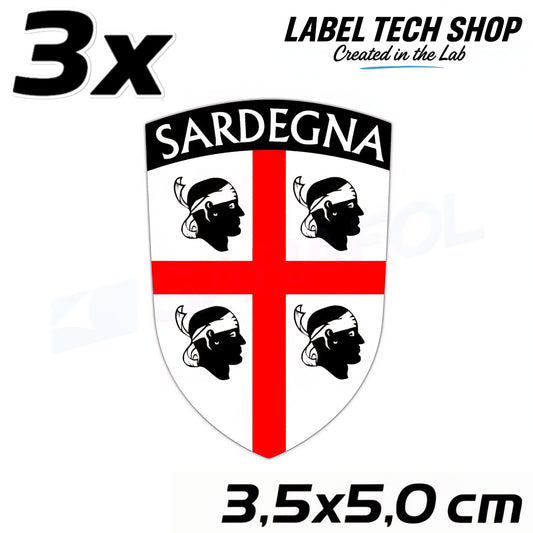 3x Sardinien Aufkleber Sardegna Sardinia Flagge Wappen Sticker 3,5x5,0cm (015)