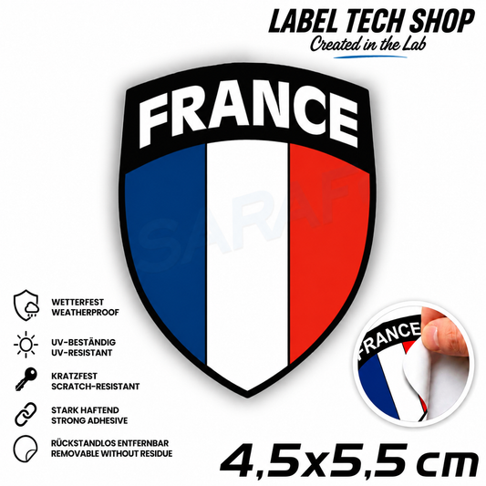🇫🇷 Frankreich Wappen Aufkleber France Sticker Autocollant France Emblem Auto Helm 4,5x5,5cm NR.040