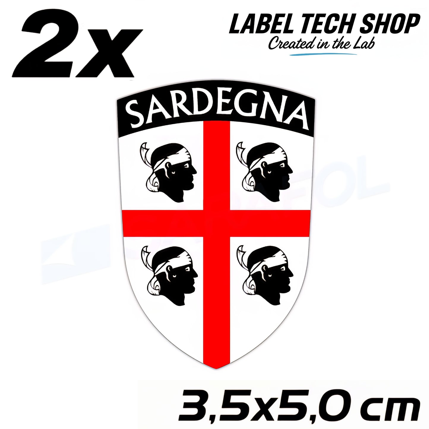 2x Sardinien Aufkleber Sardegna Sardinia Flagge Wappen Sticker 3,5x5,0cm (015)