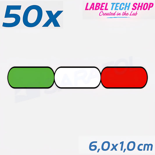 50x Italia/Italien Aufkleber Flagge 6×1 cm Italien Streifen Adesivo Sticker 037