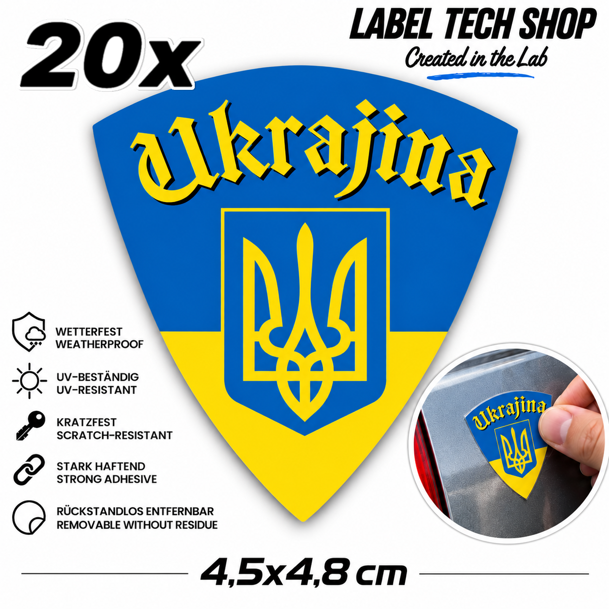 🇺🇦 Ukraine  Aufkleber Sticker Flagge Україна Наклейка  Wappen Emblem Auto 4,5x4,8cm Nr.012