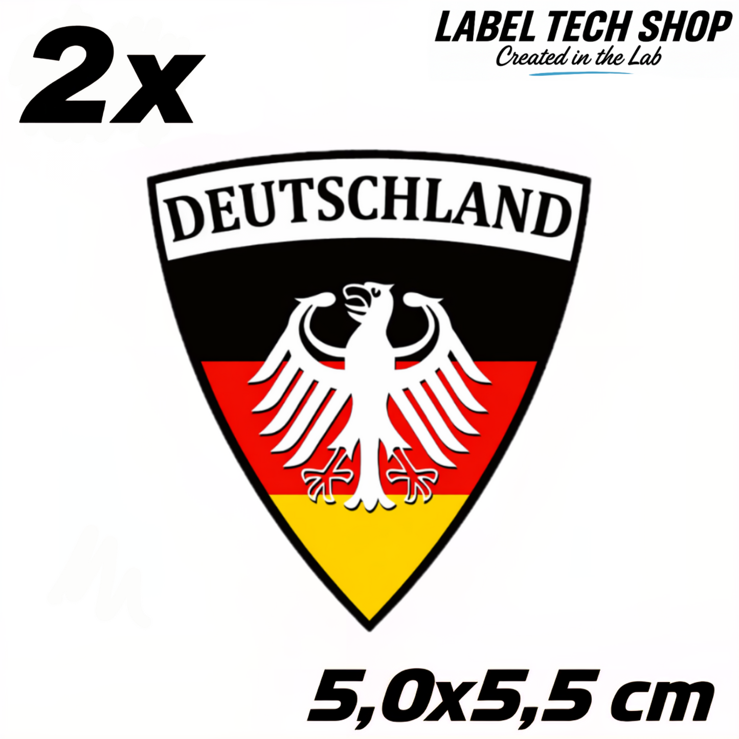 Deutschland Emblem Aufkleber (022) – 5,0 x 5,5 cm – Germany Adler Wappen Sticker