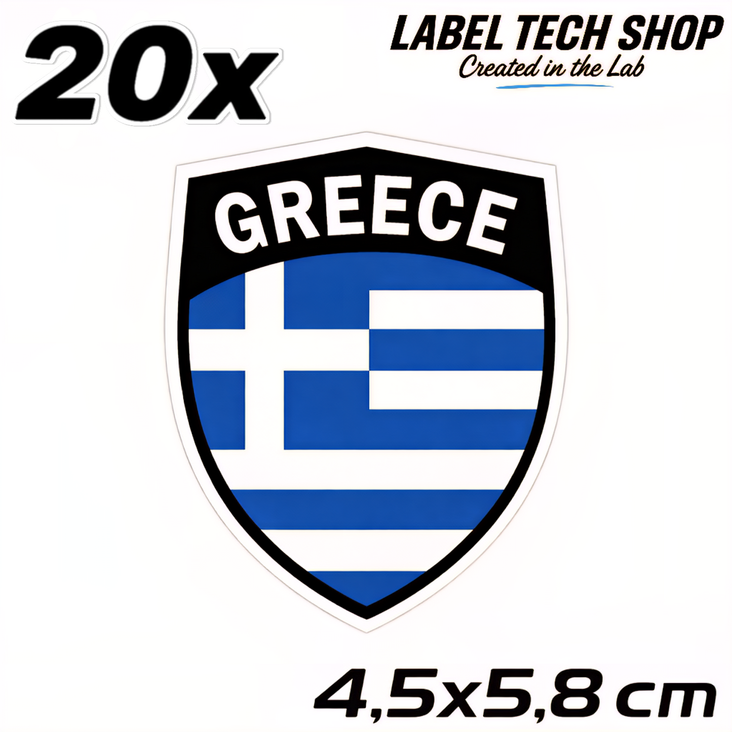 20x Griechenland Aufkleber 🇬🇷 Αυτοκόλλητο Ελλάδας Greek Sticker 4,5×5,8 cm (111)