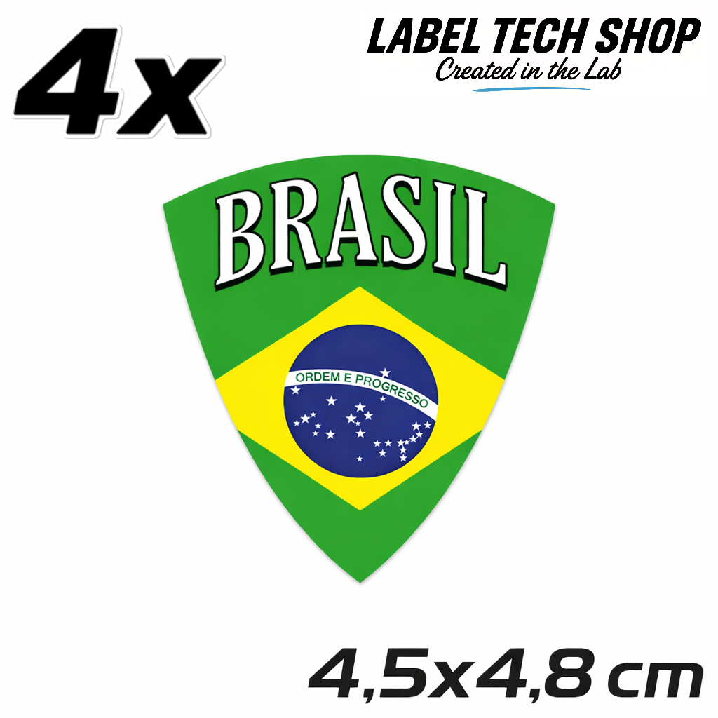Brasilien Brasil Brazil Wappen Emblem Aufkleber Adesivo Sticker – Coat of Arms – Auto Laptop Helm – 4,5 × 4,8 cm (106)