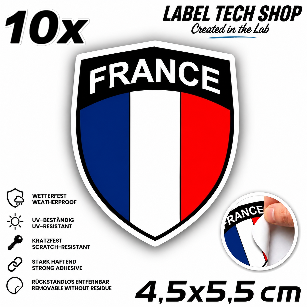 🇫🇷 Frankreich Wappen Aufkleber France Sticker Autocollant France Emblem Auto Helm 4,5x5,5cm NR.034
