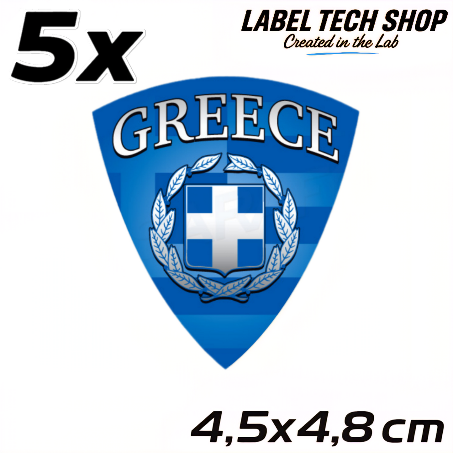 5x Griechenland Aufkleber 🇬🇷 Αυτοκόλλητο Ελλάδας Greece Sticker 4,5×4,8 cm (115)