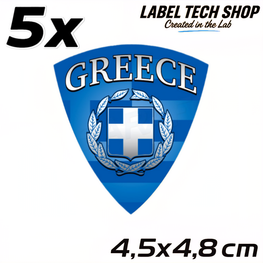 5x Griechenland Aufkleber 🇬🇷 Αυτοκόλλητο Ελλάδας Greece Sticker 4,5×4,8 cm (115)