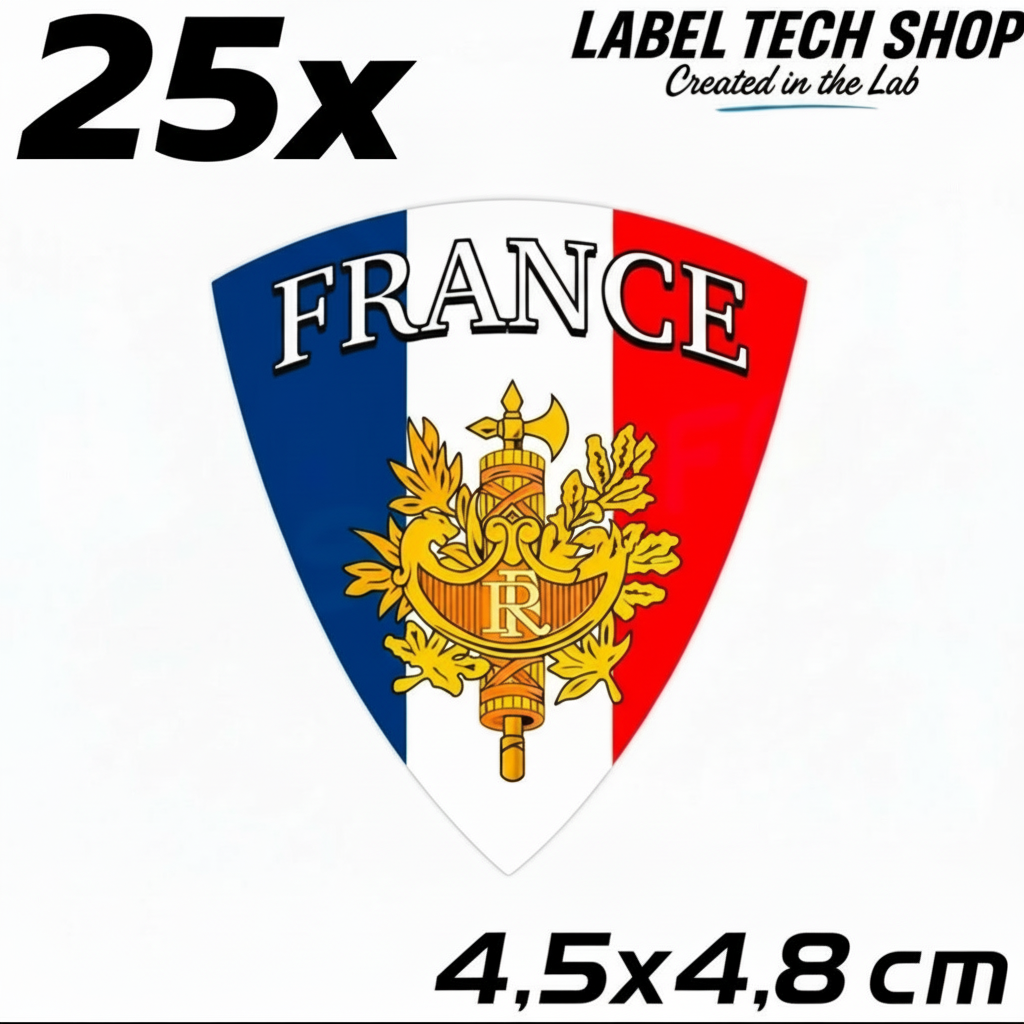 25x Frankreich Aufkleber France Francia Flagge Sticker 4,5x4,8cm (020)