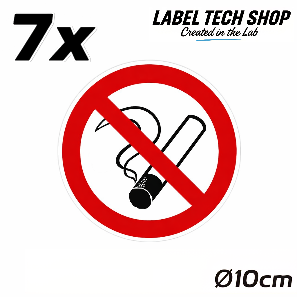 Rauchen verboten Aufkleber Ø10cm – No Smoking Sticker – No Fumar Hinweiszeichen Innen & Außen – Verbotsschild (127)