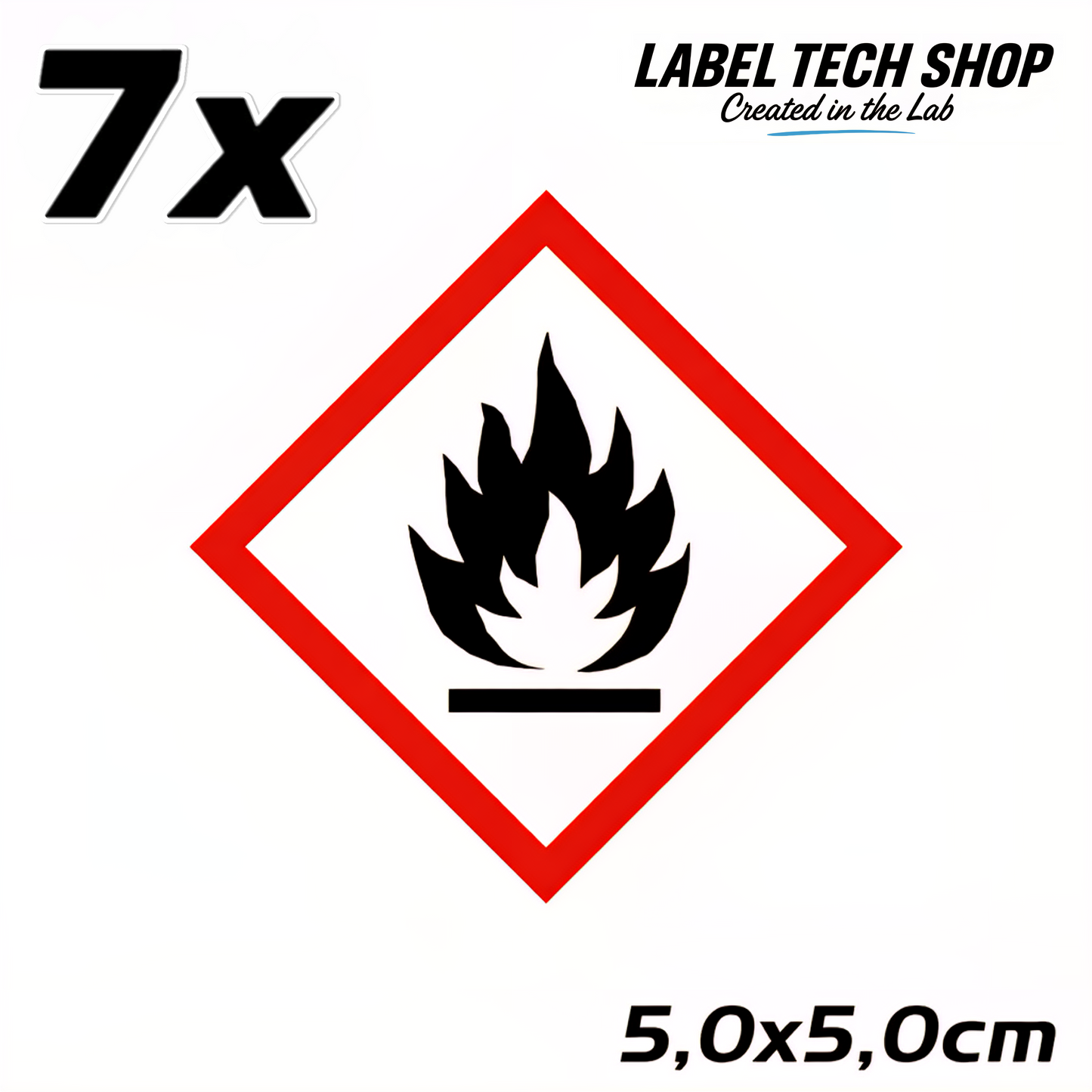 GHS02 Gefahrgut Aufkleber Brandgefahr Flamme nach CLP Norm Arbeitssicherheit