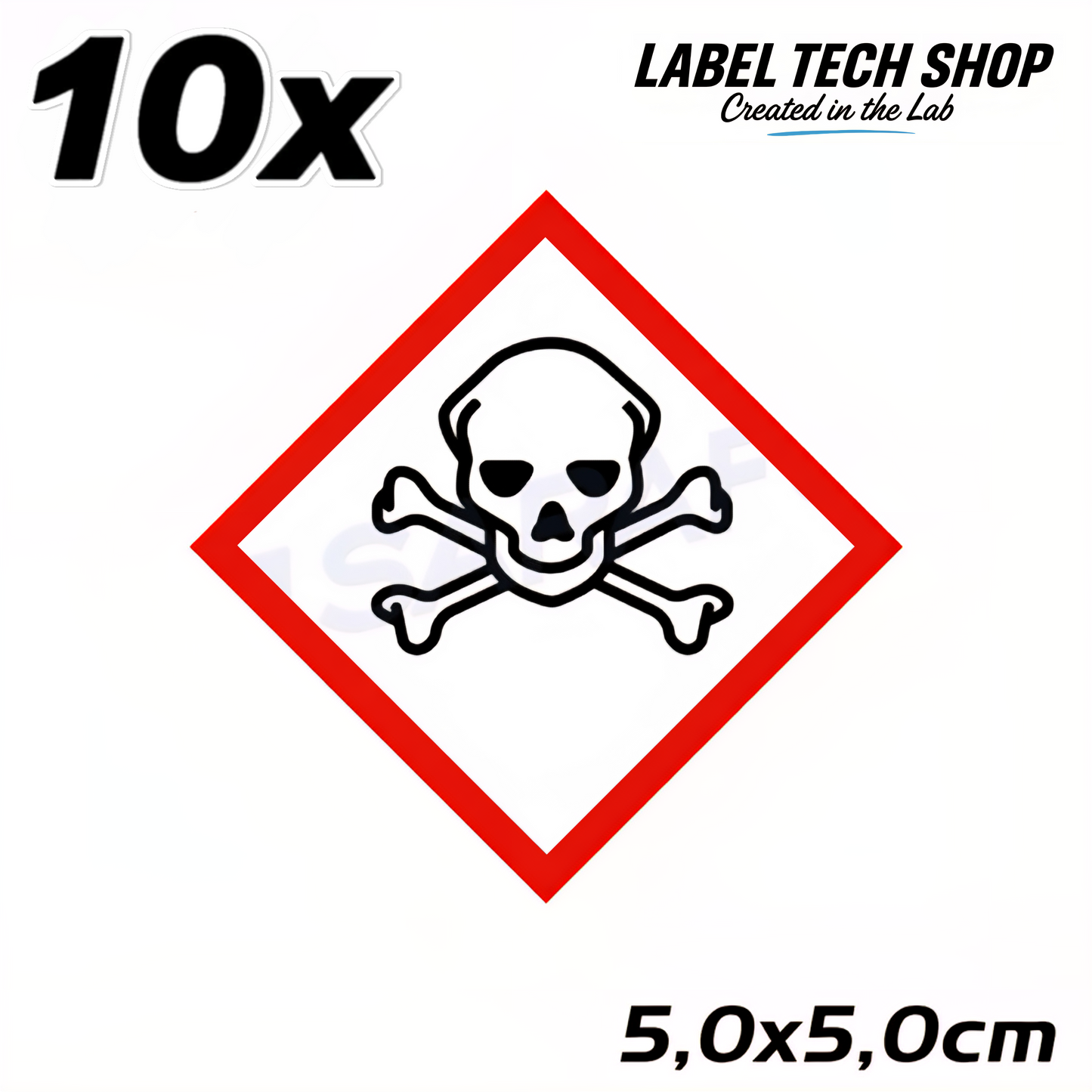GHS06 Totenkopf Aufkleber  Giftige Chemikalien Toxisch nach CLP Norm Arbeitssicherheit