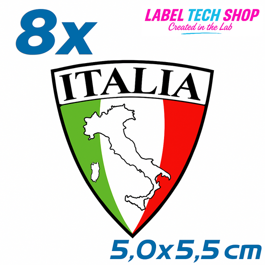 8x Italien/Italia Aufkleber 5×5,5cm Flagge Italien Emblem Adesivo Sticker 001
