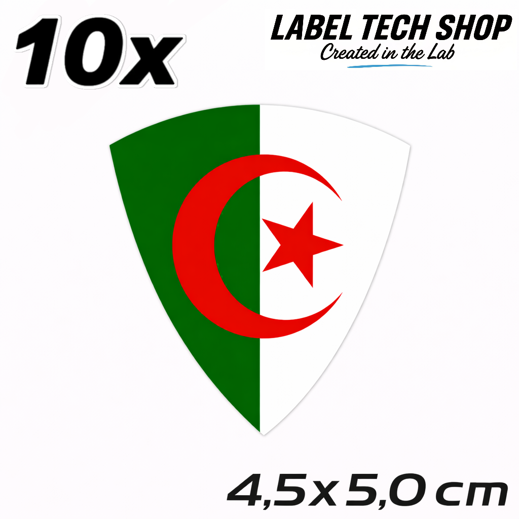 Algerien Algeria الجزائر Aufkleber Sticker ملصق – Flag Flagge Wappen Emblem – Auto Laptop Helm Geschenk – 4,5 × 5,0 cm (121)