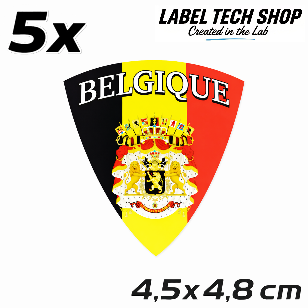 Belgien Belgique Belgium Wappen Aufkleber Sticker Autocollant – Coat of Arms – Auto Laptop Helm – 4,5 × 4,8 cm (112)