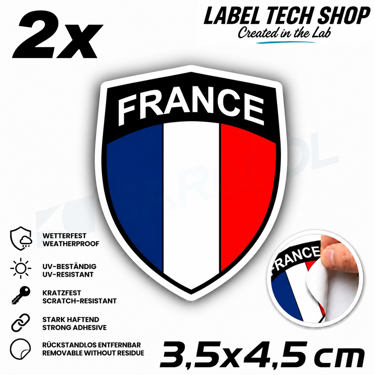 🇫🇷 Frankreich Wappen Aufkleber France Sticker Autocollant France Emblem Auto Helm 3,5x4,5cm NR.035