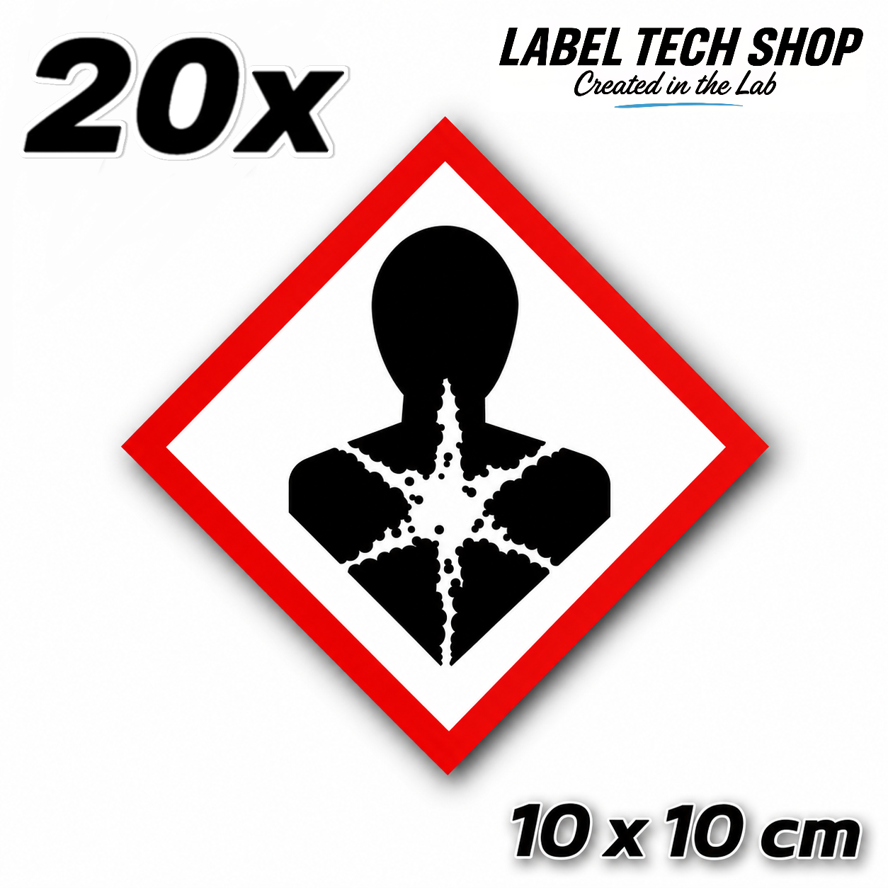 GHS08 Health Hazard Sticker Hazardous Material Label according to CLP / GHS Occupational Safety
