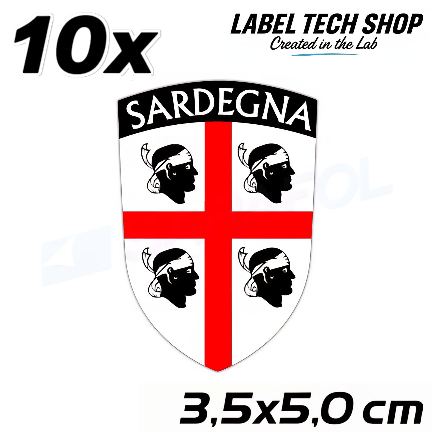 10x Sardinien Aufkleber Sardegna Sardinia Flagge Wappen Sticker 3,5x5,0cm (015)
