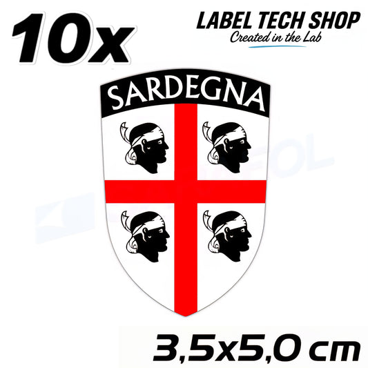 10x Sardinien Aufkleber Sardegna Sardinia Flagge Wappen Sticker 3,5x5,0cm (015)