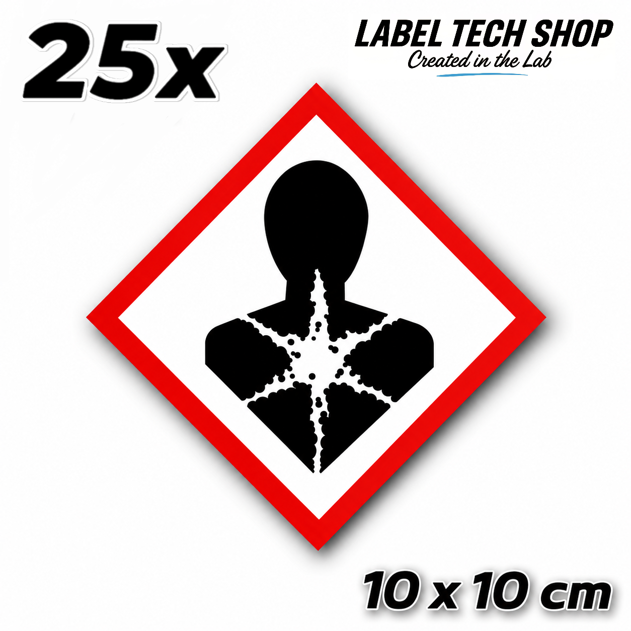 GHS08 Health Hazard Sticker Hazardous Material Label according to CLP / GHS Occupational Safety