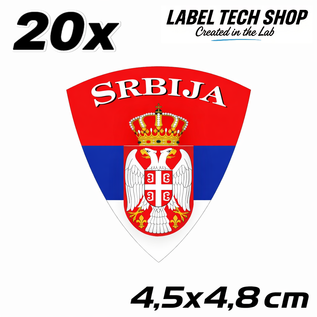 Serbien Serbia Srbija Wappen Aufkleber – Serbia Coat of Arms Emblem Sticker – 4,5 × 4,8 cm (010)