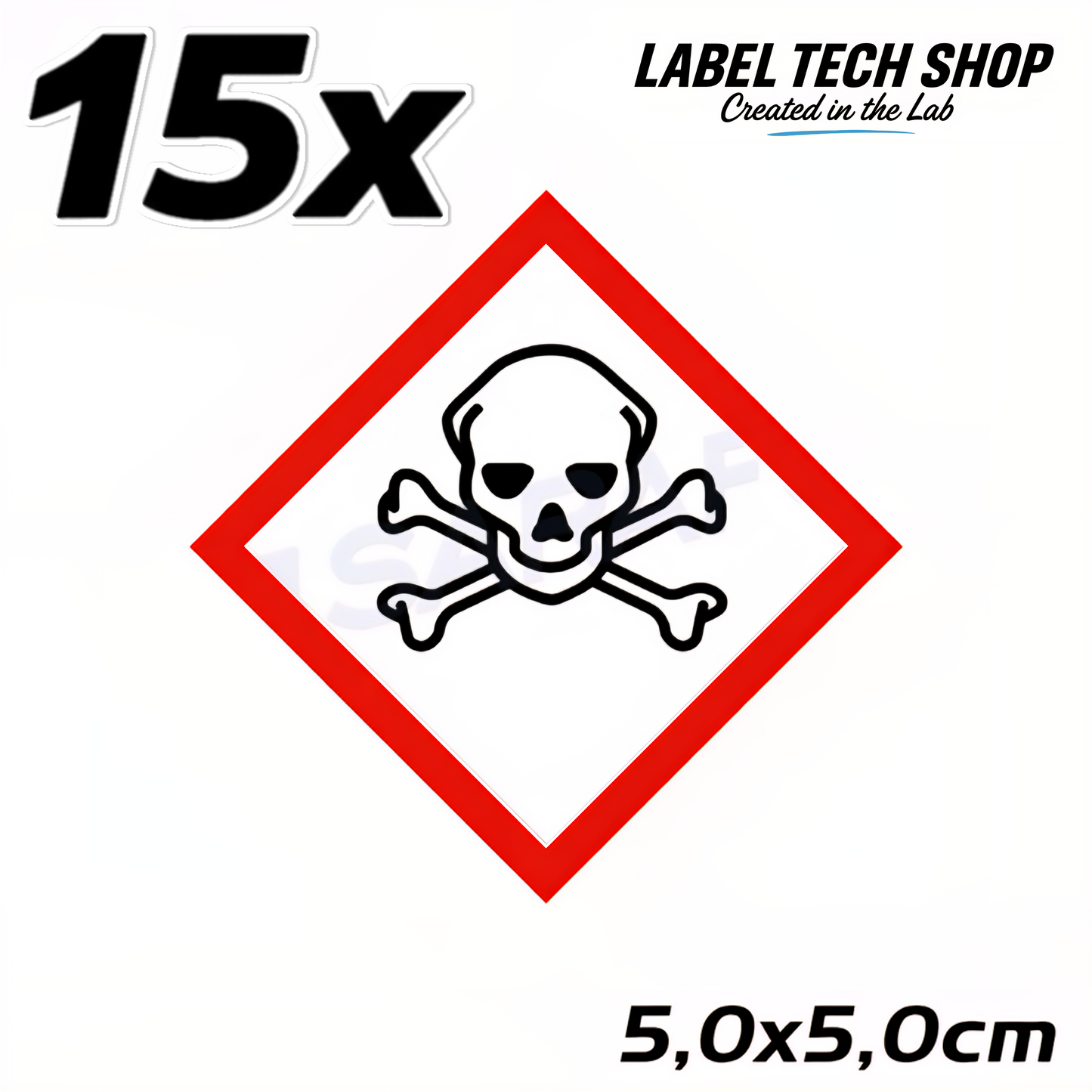 GHS06 Totenkopf Aufkleber  Giftige Chemikalien Toxisch nach CLP Norm Arbeitssicherheit
