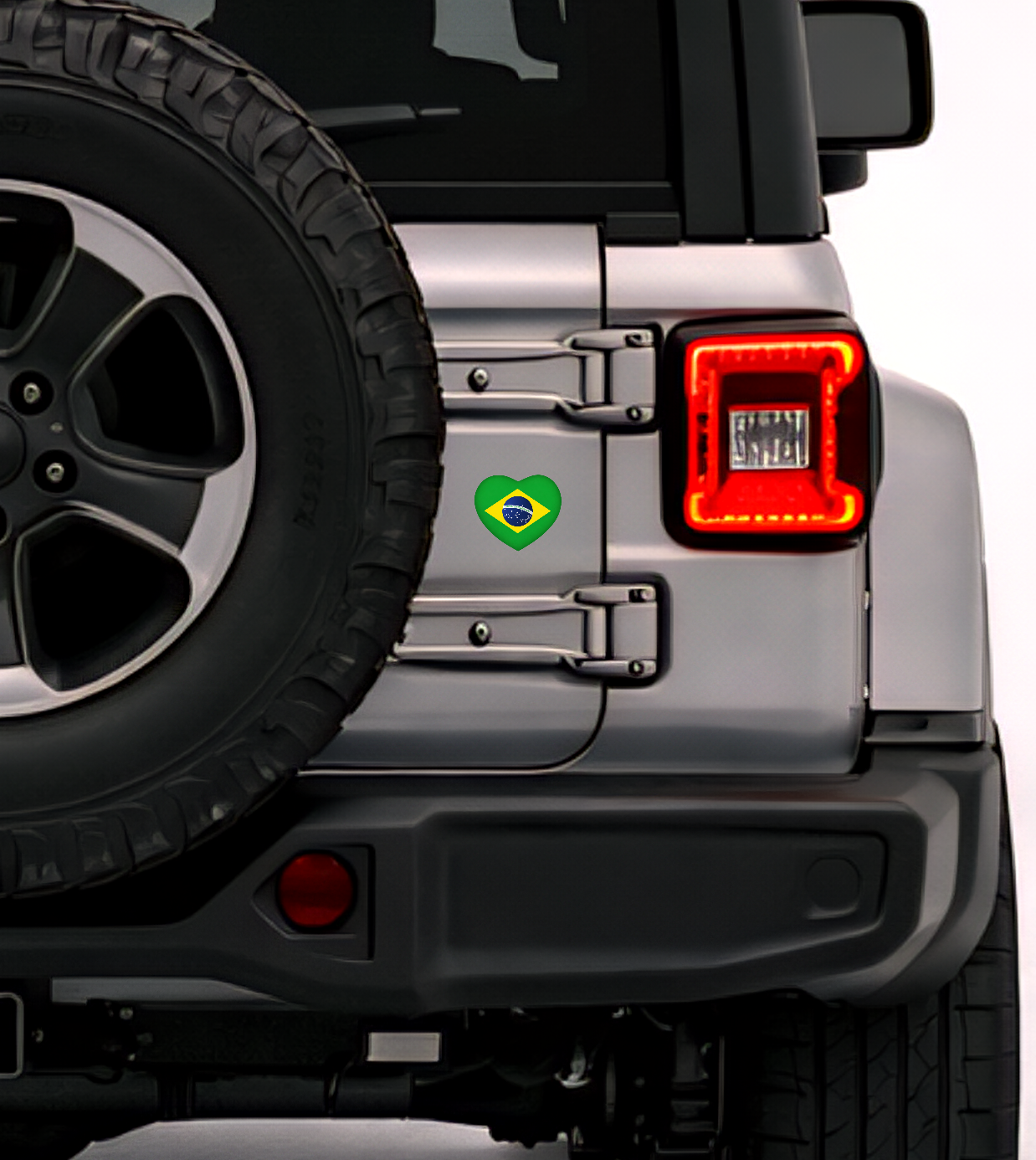 Brasilien Brasil Brazil Herz Aufkleber Sticker – Brazil Flag Heart Sticker – Auto Laptop Helm Geschenk – 5,0 × 4,5 cm (058)