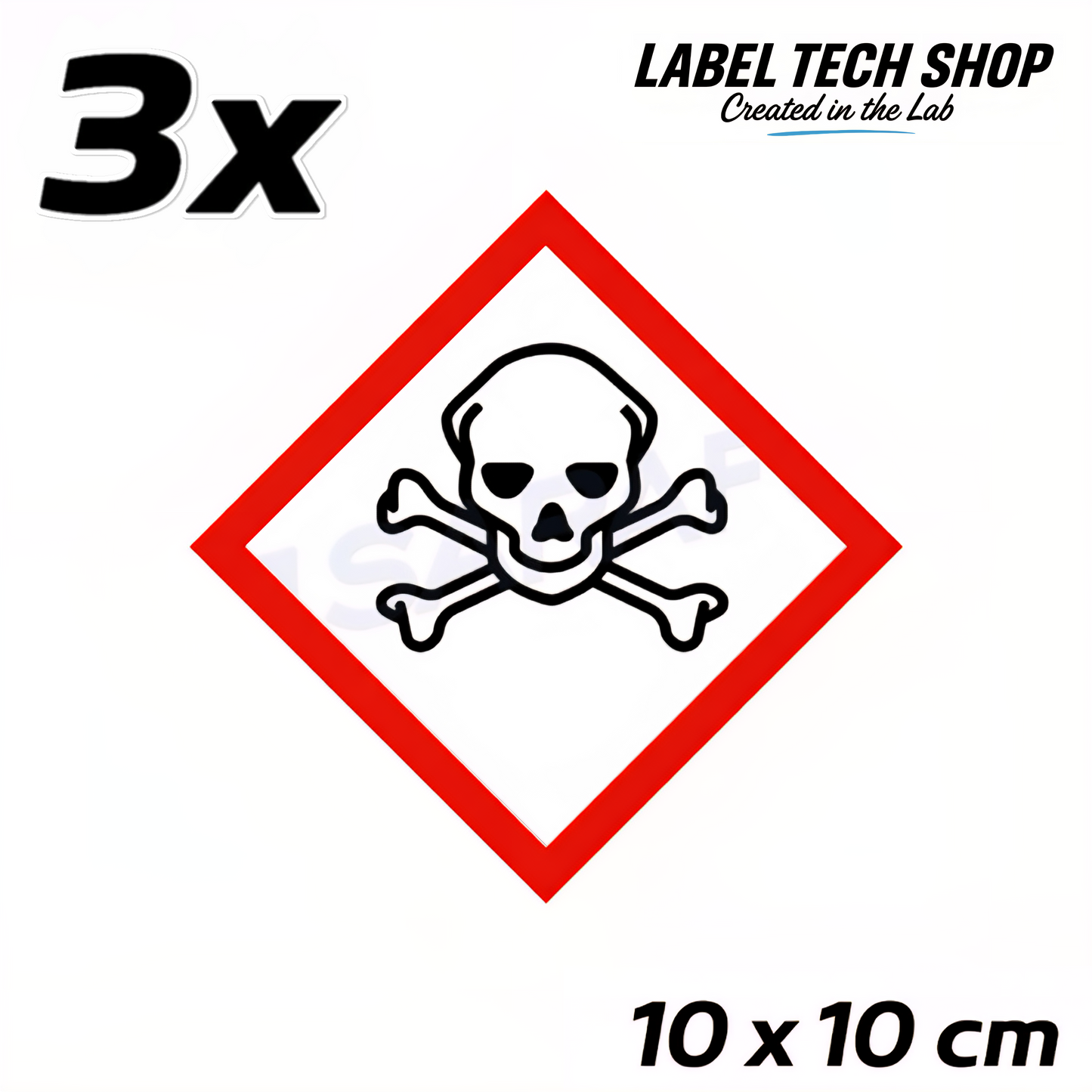 GHS06 Totenkopf Aufkleber  Giftige Chemikalien Toxisch nach CLP Norm Arbeitssicherheit