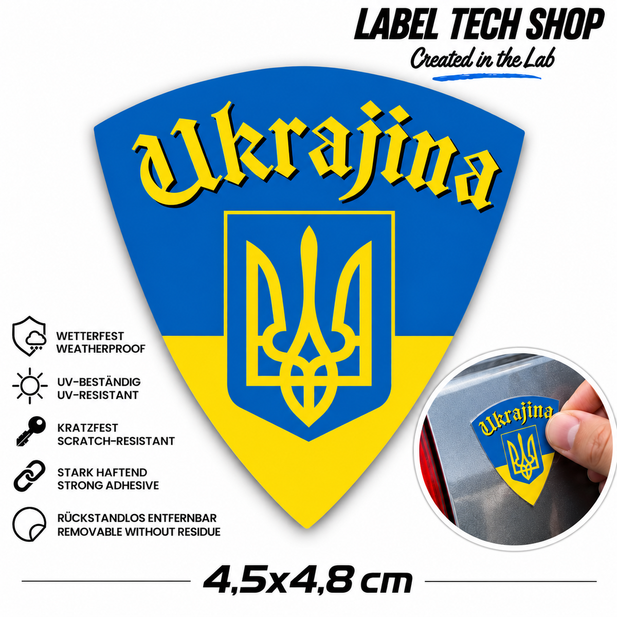 🇺🇦 Ukraine  Aufkleber Sticker Flagge Україна Наклейка  Wappen Emblem Auto 4,5x4,8cm Nr.012