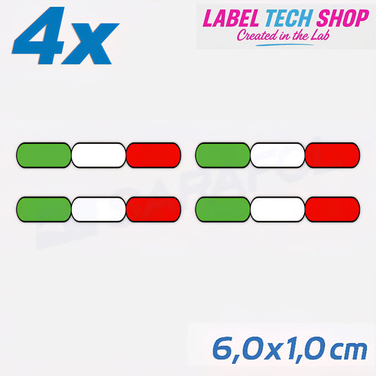 4x Italia/Italien Aufkleber Flagge 6×1 cm Italien Streifen Adesivo Sticker 037