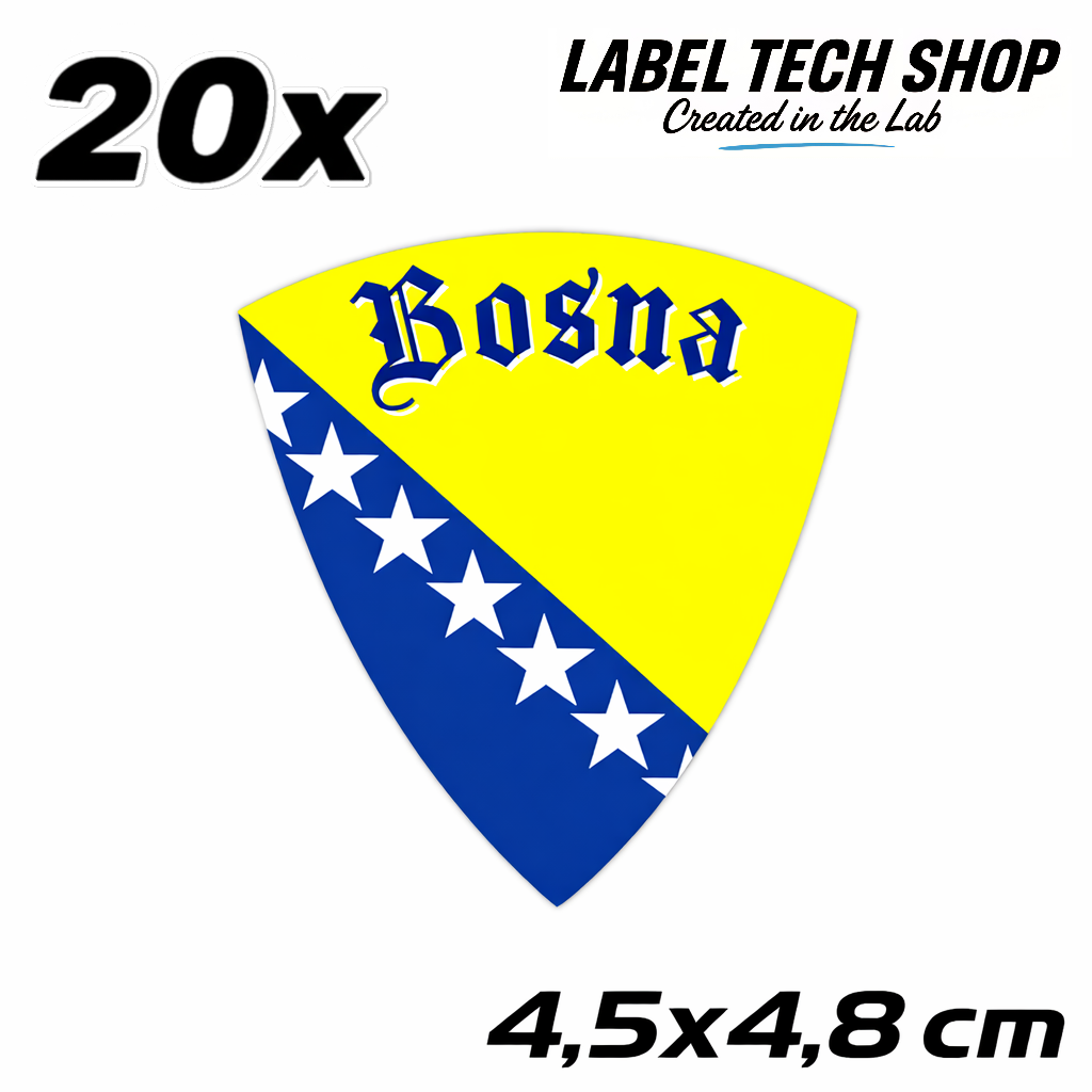 Bosnien Bosna Bosnia Wappen Aufkleber – Bosnia Herzegovina Emblem Sticker – 4,5 × 4,8 cm (011)