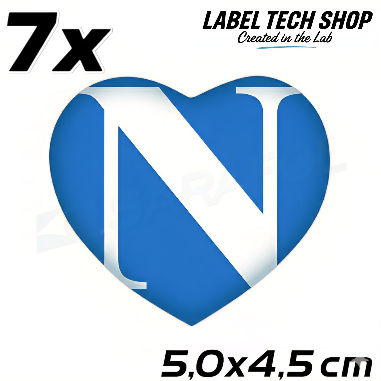 7x Napoli Herz Aufkleber Neapel Naples Cuore Heart Adesivo Sticker 5,0x4,5cm