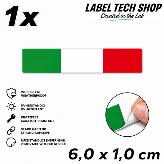 🇮🇹 Italien Aufkleber Italian Sticker Adesivo Italiano Bandiera Italiana Motorrad Auto Helm 6,0x1,0cm NR.036