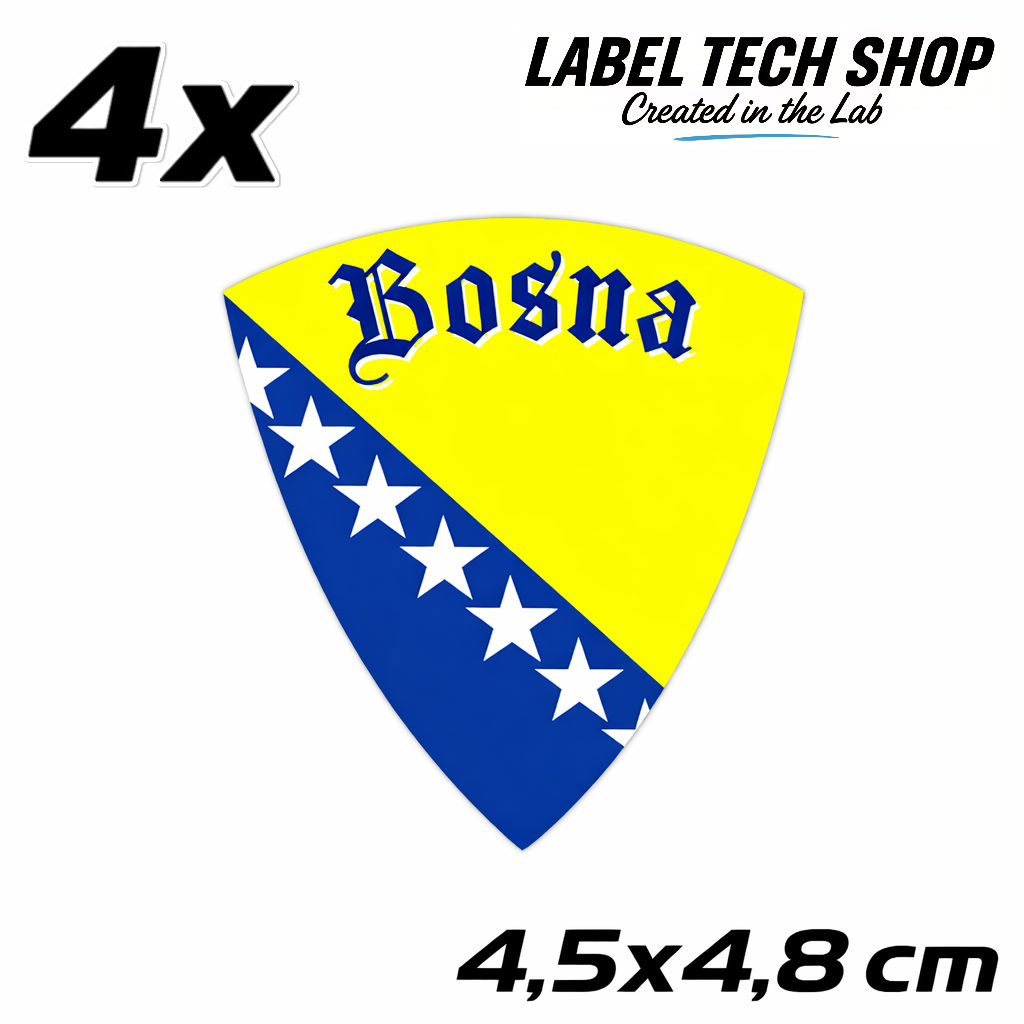 Bosnien Bosna Bosnia Wappen Aufkleber – Bosnia Herzegovina Emblem Sticker – 4,5 × 4,8 cm (011)