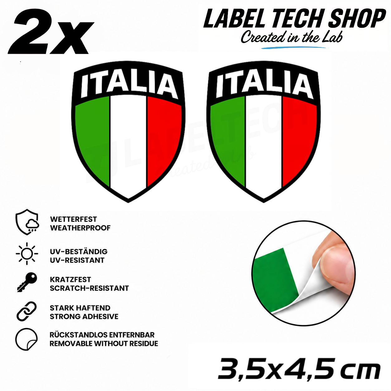 🇮🇹 Italien Aufkleber Wappen Italian Sticker Adesivo Italiano Bandiera Italiana Motorrad Auto Helm 3,5x4,5cm NR.102