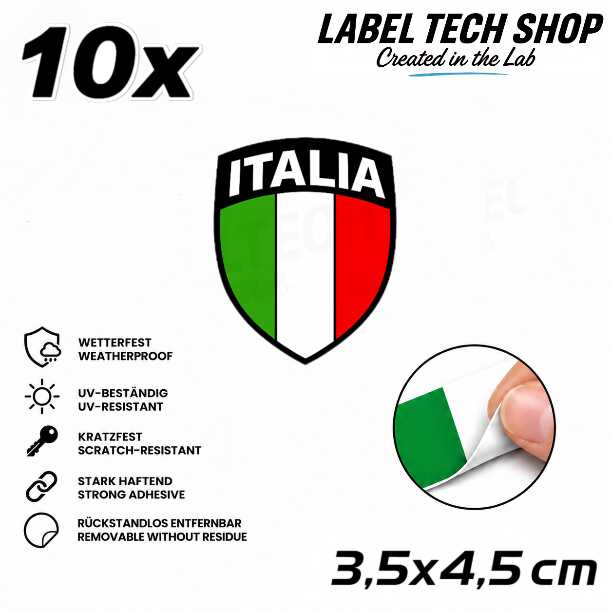 🇮🇹 Italien Aufkleber Wappen Italian Sticker Adesivo Italiano Bandiera Italiana Motorrad Auto Helm 3,5x4,5cm NR.102