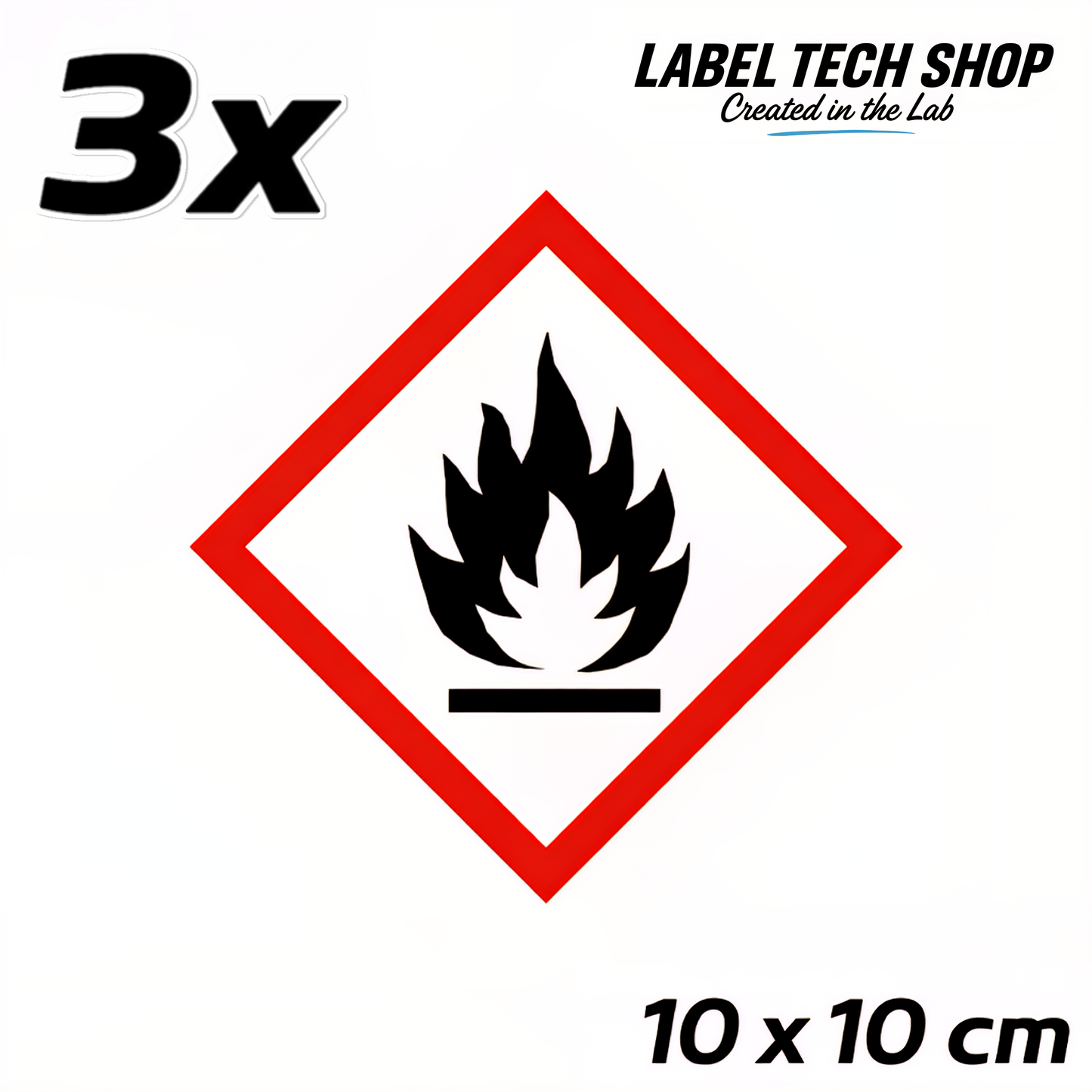 GHS02 Gefahrgut Aufkleber Brandgefahr Flamme nach CLP Norm Arbeitssicherheit