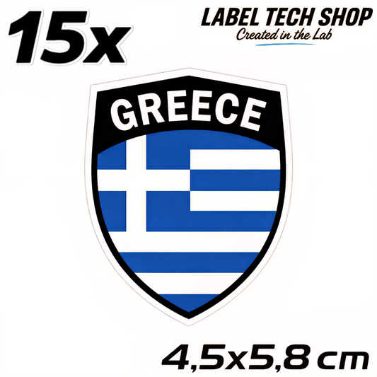 15x Griechenland Aufkleber 🇬🇷 Αυτοκόλλητο Ελλάδας Greek Sticker 4,5×5,8 cm (111)