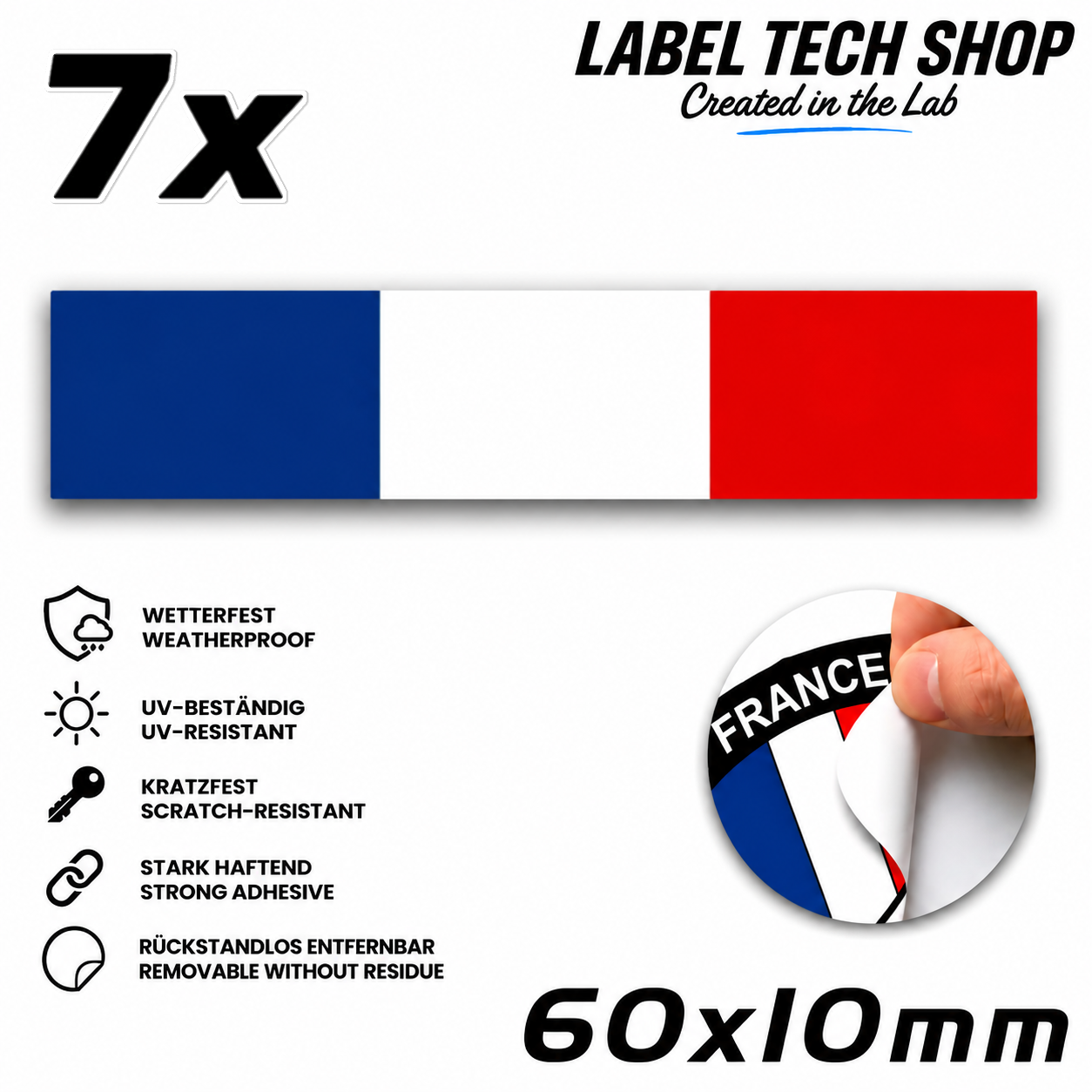 🇫🇷 Frankreich Flagge Aufkleber France Sticker Drapeau Français Auto Helm 60x10mm NR.039