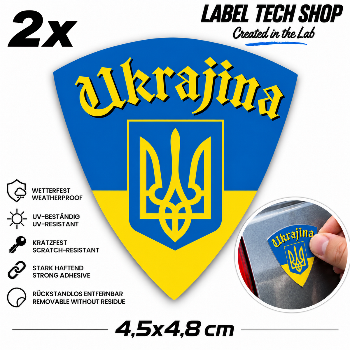 🇺🇦 Ukraine  Aufkleber Sticker Flagge Україна Наклейка  Wappen Emblem Auto 4,5x4,8cm Nr.012