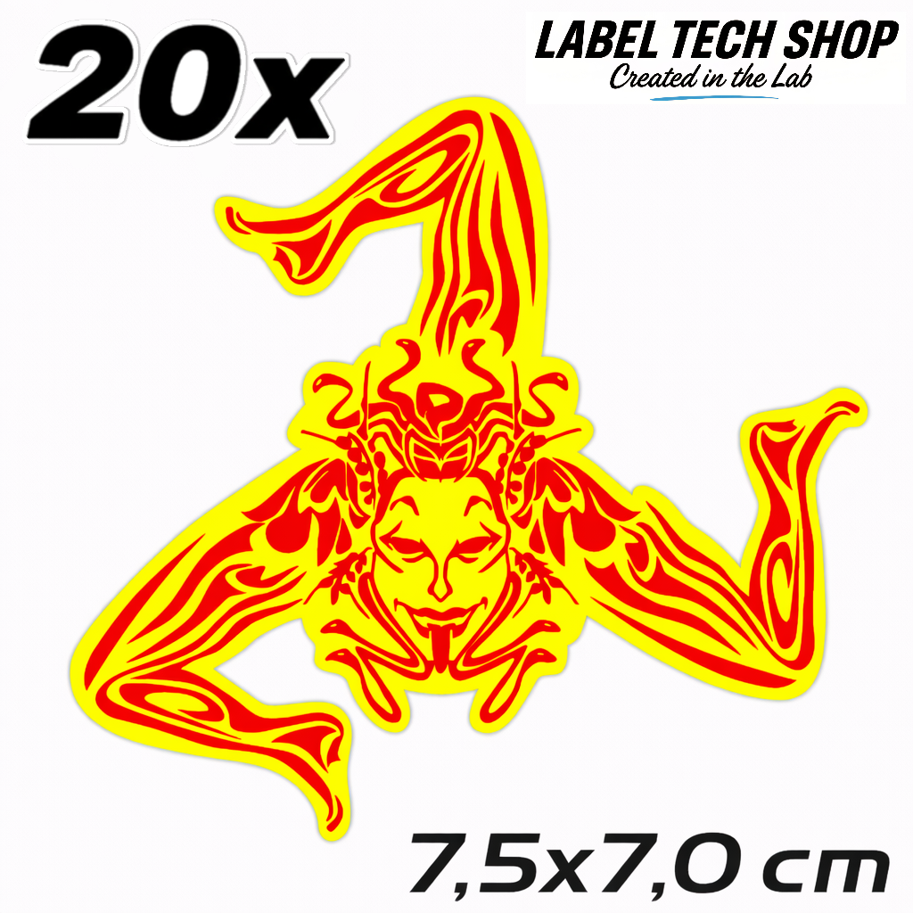 Sizilien Sicilia Sicily Trinacria Triskelion Decal Sticker Adesivo – Car Laptop Helmet Gift – 7.5 × 7.0 cm (117)