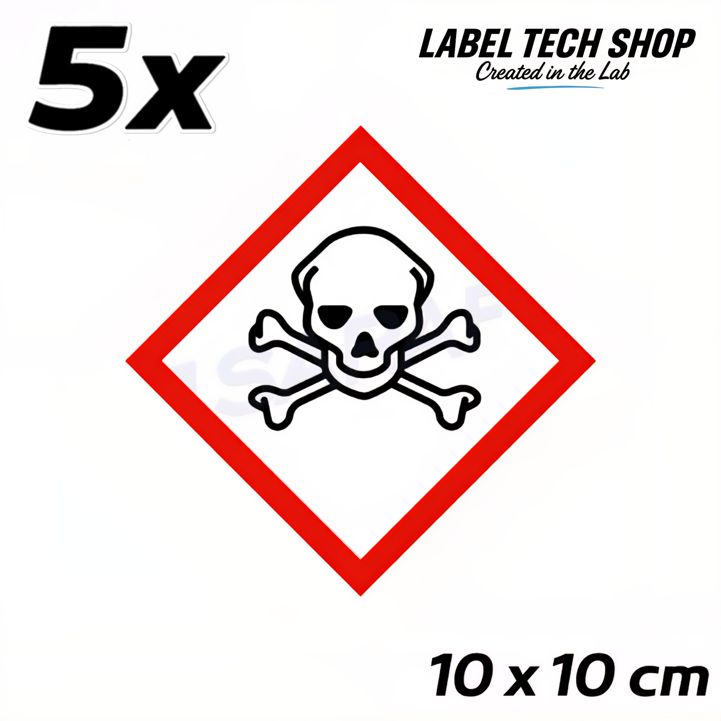 GHS06 Totenkopf Aufkleber  Giftige Chemikalien Toxisch nach CLP Norm Arbeitssicherheit
