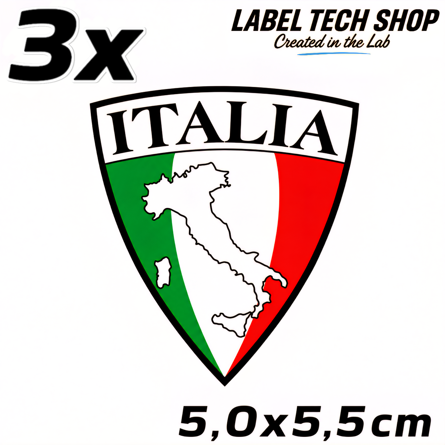 🇮🇹 Italy Italia Italy Emblem Coat of Arms Decal Sticker Car Motorcycle Helmet Laptop Flag 5.0x5.5cm