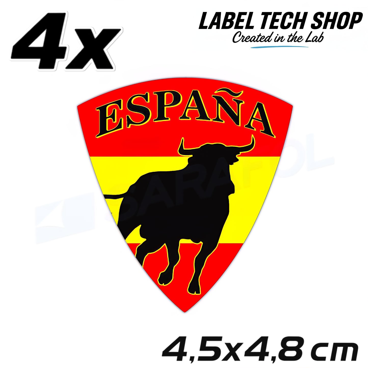 4x Spanien Aufkleber España adhesivo Spain Sticker Flagge Wappen 4,5x4,8cm (002)