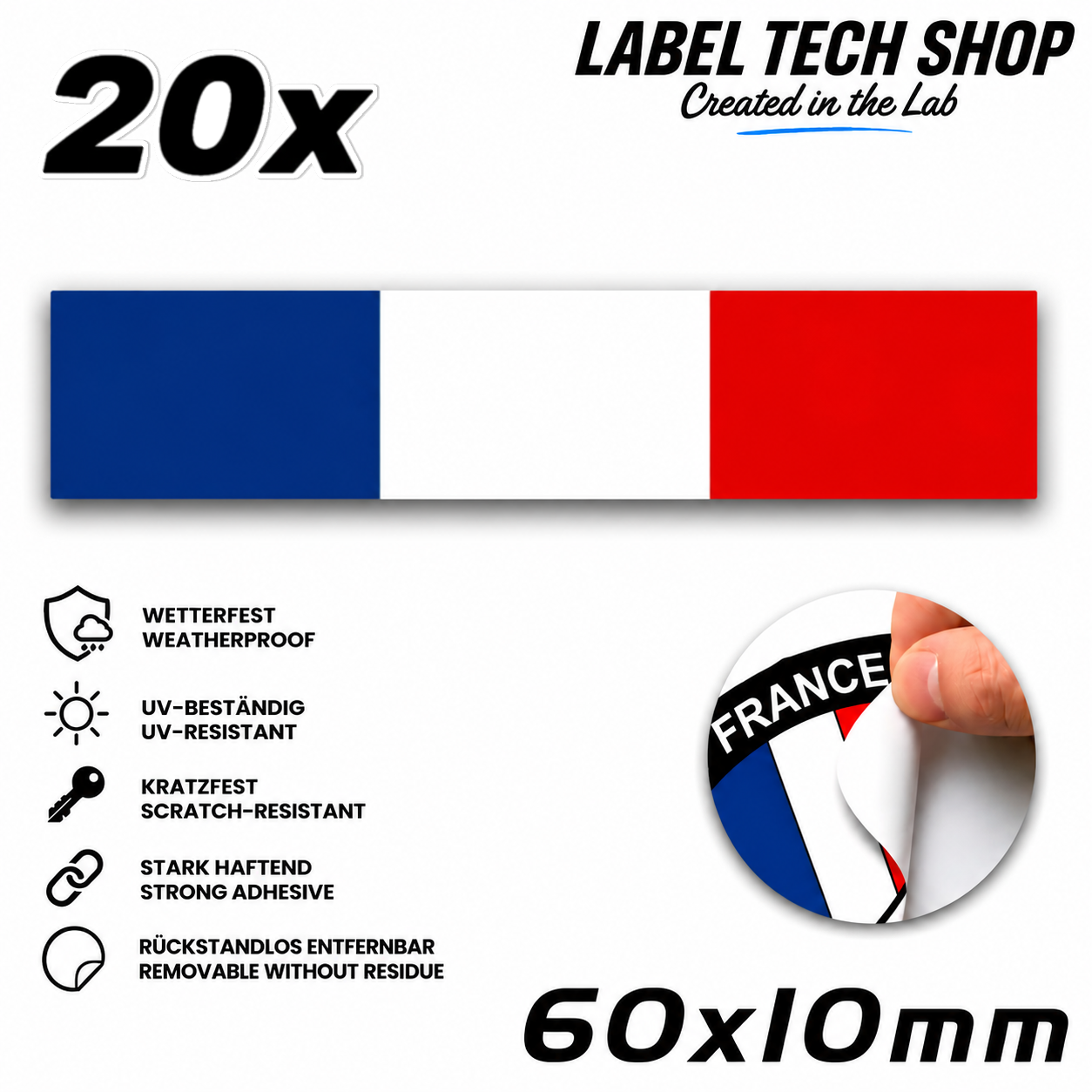 🇫🇷 Frankreich Flagge Aufkleber France Sticker Drapeau Français Auto Helm 60x10mm NR.039