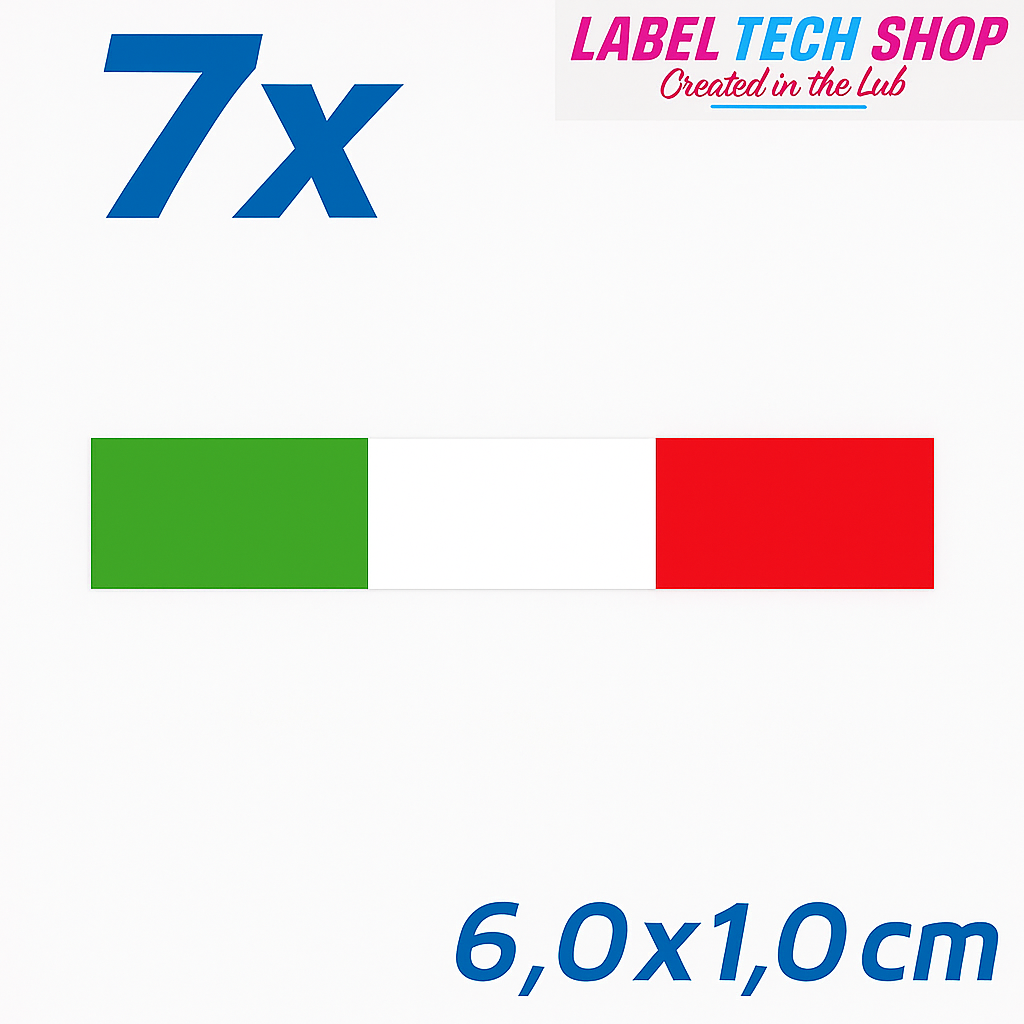 7x Italia/Italien Aufkleber Flagge 6×1 cm Italien Streifen Adesivo Sticker 036
