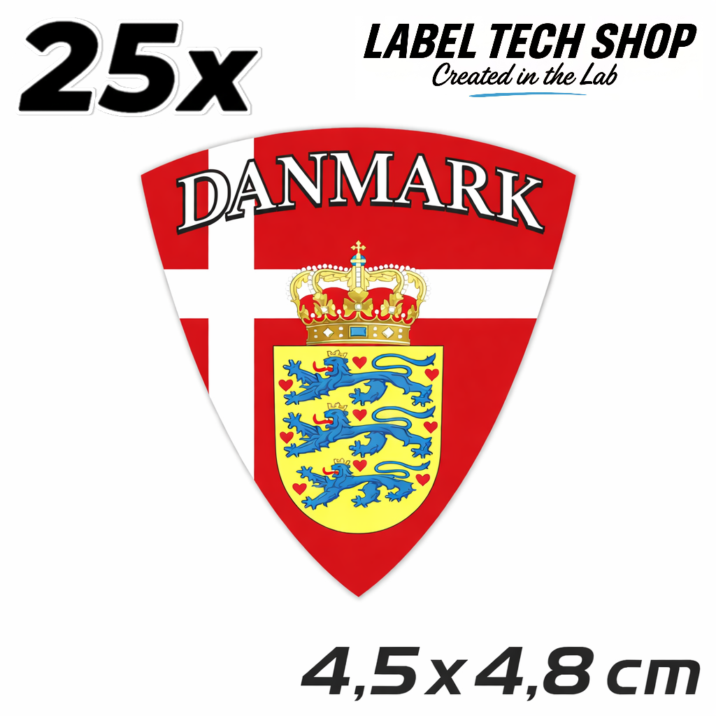 Dänemark Aufkleber Denmark Sticker Wappen Danmark Klistermærke – Coat of Arms – 4,5 × 4,8 cm (110)